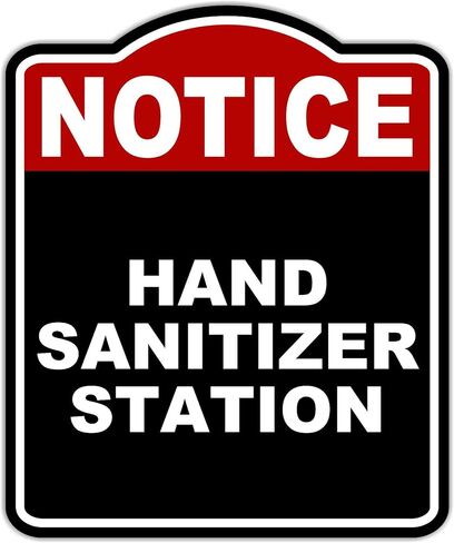 HAND SANITIZER STATION Notice Red Black Aluminum Composite Sign 20 x 24 inches in Saudi Arabia
