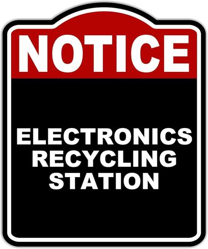 ELECTRONICS RECYCLING STATION Notice Red Black Aluminum Composite Sign 20 x 24 inches in Saudi Arabia