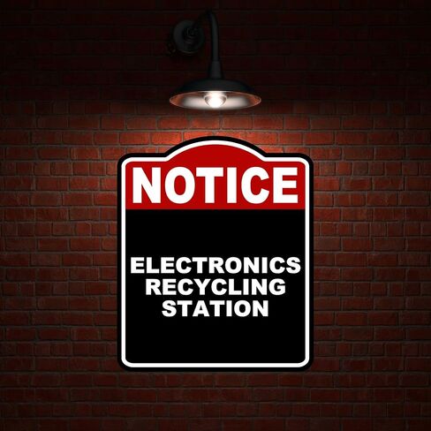 ELECTRONICS RECYCLING STATION Notice Red Black Aluminum Composite Sign 20 x 24 inches in Saudi Arabia