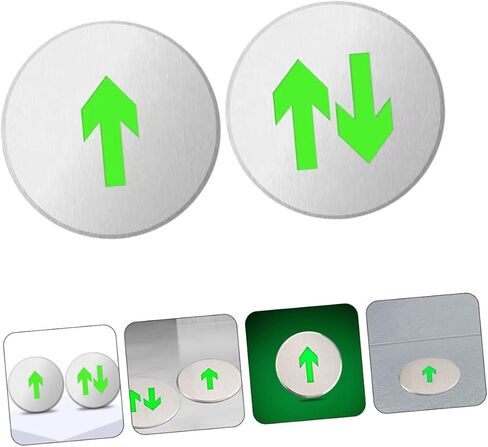 NUOBESTY 2pcs Sturdy Metal Arrow Exit Sign Directional Led Safety Sign Stainless Steel Illuminated Floor for Emergency Exit in Saudi Arabia