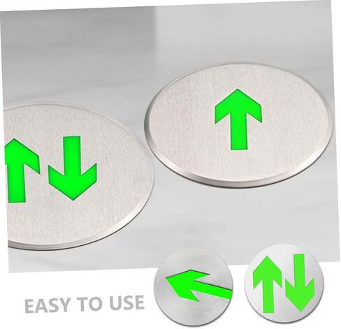 NUOBESTY 2pcs Sturdy Metal Arrow Exit Sign Directional Led Safety Sign Stainless Steel Illuminated Floor for Emergency Exit in Saudi Arabia