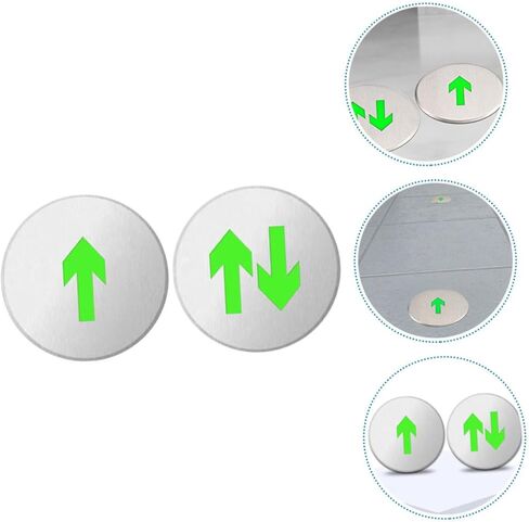 NUOBESTY 2pcs Sturdy Metal Arrow Exit Sign Directional Led Safety Sign Stainless Steel Illuminated Floor for Emergency Exit in Saudi Arabia
