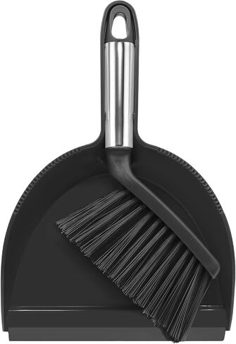 مجموعة Nacena Mini Broom ومجموعة Dustpan ، مقلاة غبار صغيرة وفرشاة مع مقبض أسنان Dustpan لتنظيف الشعر المناسب لمكاتب المكاتب أدراج أرائك العناية بالحيوانات الأليفة التخييم في الهواء الطلق ، الأبيض والرمادي in Kuwait