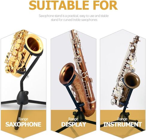 Foldable Alto Tenor Saxophone Stand Tripod Holder Practical Saxophone Bracket for Instrument Display and Storage in Kuwait