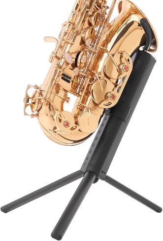 Portable Tenor Saxophone Stand Folding Sax Bracket Black with Blue Case, Tenor Saxophone Display Rack for Desktop Storage and Music Performance in Saudi Arabia