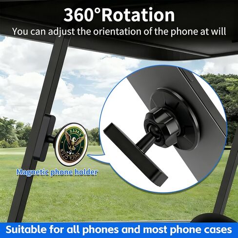 Magnetic Golf Cart Phone Holder Gift Set with Divot Repair Tool and Magnetic Hat Clip, Strong Locking Mount for Golf Cart Rails, Stable Anti-Slip Design for Rounds, Perfect Golf Accessories Gift in Saudi Arabia