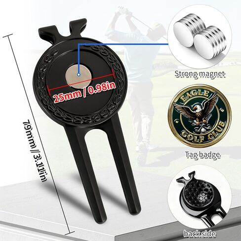 Magnetic Golf Cart Phone Holder Gift Set with Divot Repair Tool and Magnetic Hat Clip, Strong Locking Mount for Golf Cart Rails, Stable Anti-Slip Design for Rounds, Perfect Golf Accessories Gift in Saudi Arabia