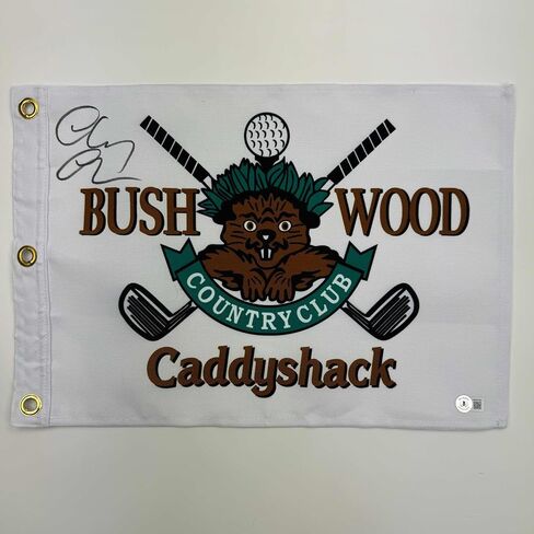 Autographed/Signed Chevy Chase Caddyshack Bushwood Country Club Flag Beckett BAS COA in Saudi Arabia