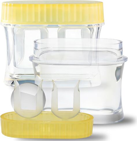 عبوتان من علبة إزالة البروتين للعدسات اللاصقة الصلبة، غسالة العدسات اللاصقة للتنظيف العميق، محلول تنظيف العدسات اللاصقة كل أسبوعين، حقيبة تخزين ذات سعة كبيرة تزيل البروتين (فقط للصلبة) in Kuwait