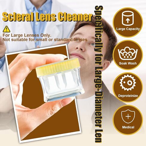 عبوتان من علبة إزالة البروتين للعدسات اللاصقة الصلبة، غسالة العدسات اللاصقة للتنظيف العميق، محلول تنظيف العدسات اللاصقة كل أسبوعين، حقيبة تخزين ذات سعة كبيرة تزيل البروتين (فقط للصلبة) in Kuwait