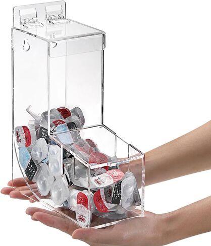 منظم تخزين العدسات اللاصقة اليومية من الأكريليك، صندوق تخزين معلق شفاف، موزع قائم بذاته مثبت على الحائط مع غطاء لعلب الغسيل، مجفف كرة الحلوى in Kuwait