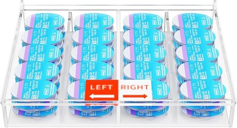 Beautyflier Colored Contact Lens Organizer Case, Hold 15 PCS Each Slot, Total 60 PCS(30 Pairs), Disposable Daily Contact Lenses Portable Storage Box with Labeled R&L, Fit All Brands, Large Capacity in Saudi Arabia