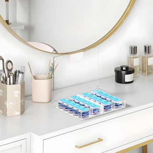 Beautyflier Colored Contact Lens Organizer Case, Hold 15 PCS Each Slot, Total 60 PCS(30 Pairs), Disposable Daily Contact Lenses Portable Storage Box with Labeled R&L, Fit All Brands, Large Capacity in Saudi Arabia