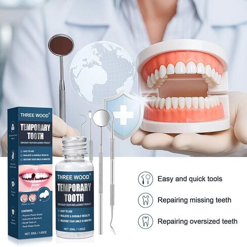 مجموعة خرز الأسنان المؤقتة، خرز قابل للتشكيل DIY لتغطية فجوة الأسنان، حل تجميلي لمظهر الأسنان in Kuwait