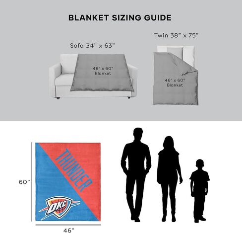 بطانية Northwest NBA Silk Touch Throw، 46 × 60 بوصة، بوليستر قطيفة فائق النعومة، هدية خفيفة الوزن دافئة للديكور in Saudi Arabia