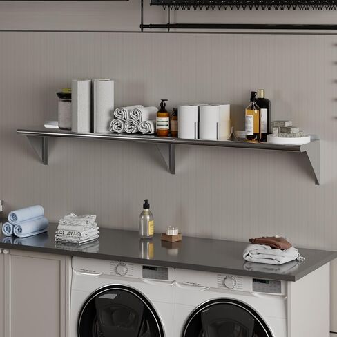 AmGood 12" X 72" Stainless Steel Wall Shelf | NSF | Metal Shelving | Garage, Laundry, Storage, Utility Room | Restaurant, Commercial Kitchen in Kuwait
