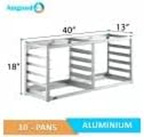 WALL MOUNTED SHEET BUN PAN RACK - FITS 10 HALF PANS - 40" X 13" X 18" | ALUMINIUM | NSF in Kuwait
