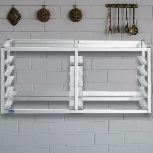 WALL MOUNTED SHEET BUN PAN RACK - FITS 10 HALF PANS - 40" X 13" X 18" | ALUMINIUM | NSF in Kuwait