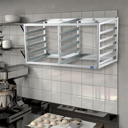 WALL MOUNTED SHEET BUN PAN RACK - FITS 10 HALF PANS - 40" X 13" X 18" | ALUMINIUM | NSF in Kuwait