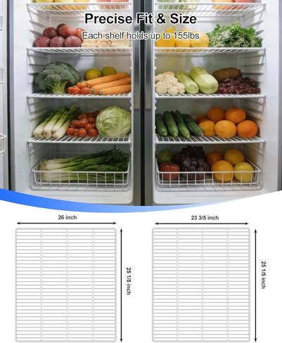 Commercial Freezer and Refrigerator Replacement Shelves Compatible with 3-Door Refrigerators, Durable Wire Shelves with Epoxy-Coated Gray Steel, 3 Pack in Saudi Arabia