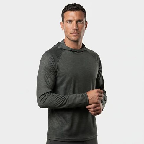 Men's UPF 50+ Sun Protection Hoodie Long Sleeve Fishing Shirts UV SPF Hiking Running Lightweight Quick Dry Outdoor Top in Saudi Arabia