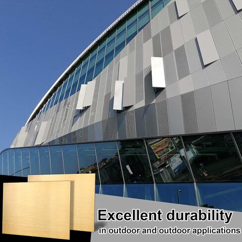 Blulu 2 Pcs Aluminum Composite Panel, 1/4" Thick Rectangle Aluminum Sheet for Industry Crafting Handcraft DIY Projects, Brushed Gold(24"x24") in Saudi Arabia