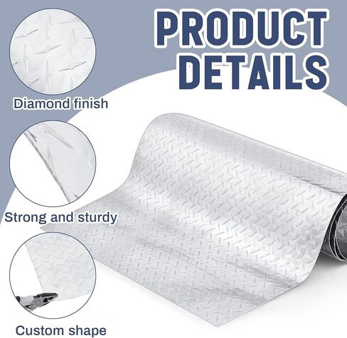Zonon Diamond Plate Sheet Metal Aluminum Plate Heavy Duty Tread Aluminum Sheet Embossed Aluminum Diamond Checker Plate for Wall Covering, Cargo Trailer, Rv and More(48 × 48 Inch) in Saudi Arabia