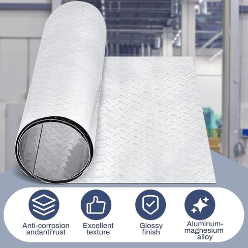 Zonon Diamond Plate Sheet Metal Aluminum Plate Heavy Duty Tread Aluminum Sheet Embossed Aluminum Diamond Checker Plate for Wall Covering, Cargo Trailer, Rv and More(48 × 48 Inch) in Saudi Arabia