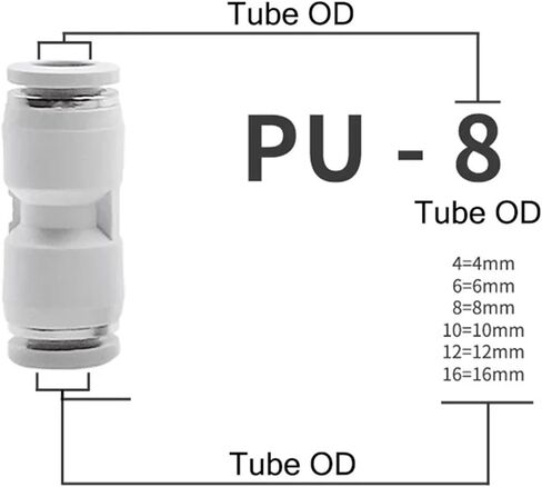 1Pcs Pneumatic Air Pipe Fitting Connectors White PU Straight Quick Connector 4mm 6mm 8mm 10mm Push To Connect Fittings(10mm) in Saudi Arabia