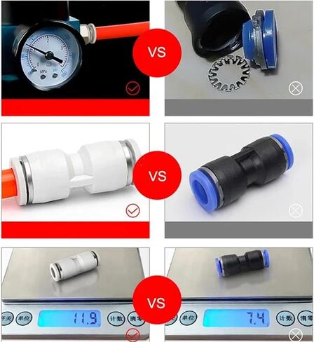 1Pcs Pneumatic Air Pipe Fitting Connectors White PU Straight Quick Connector 4mm 6mm 8mm 10mm Push To Connect Fittings(10mm) in Saudi Arabia