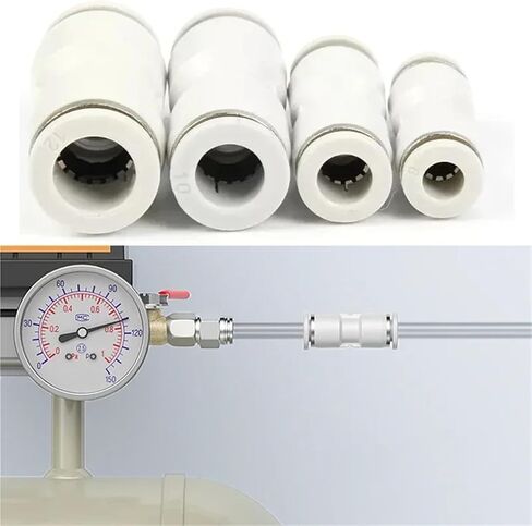 1Pcs Pneumatic Air Pipe Fitting Connectors White PU Straight Quick Connector 4mm 6mm 8mm 10mm Push To Connect Fittings(10mm) in Saudi Arabia