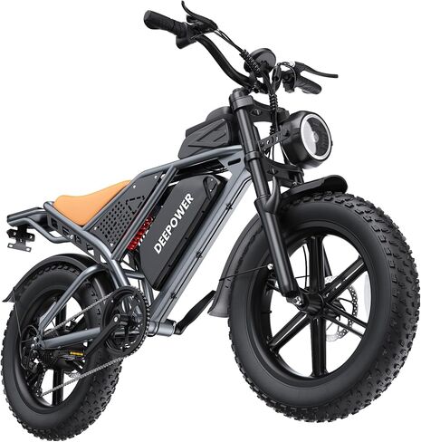 DEEPOWER Electric Bike for Adults,2000W Peak Motor&32MPH Electric Dirt Bike，48V 20AH/35AH/60AH Battery, 70-160 Max Miles,Dual Suspension Ebikes for Adults, 20" Fat Tire E Bike in Kuwait