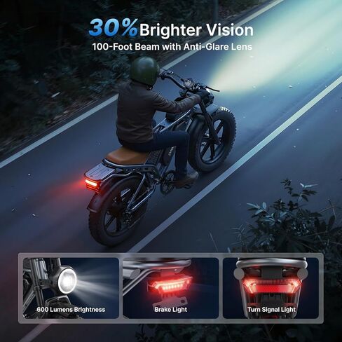 DEEPOWER Electric Bike for Adults,2000W Peak Motor&32MPH Electric Dirt Bike，48V 20AH/35AH/60AH Battery, 70-160 Max Miles,Dual Suspension Ebikes for Adults, 20" Fat Tire E Bike in Kuwait