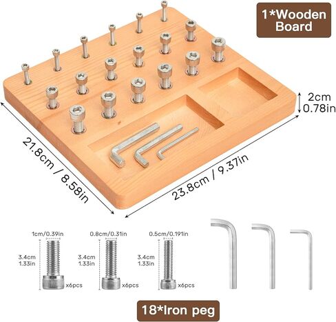 DICYWUDI Wooden Pegboard for Finger Dexterity, Finger Strength Trainer for Hand Grip Strengthener Targeted Strength, Relief & Recovery– for Men, Women, and Seniors in Saudi Arabia