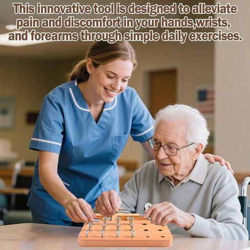 DICYWUDI Wooden Pegboard for Finger Dexterity, Finger Strength Trainer for Hand Grip Strengthener Targeted Strength, Relief & Recovery– for Men, Women, and Seniors in Saudi Arabia