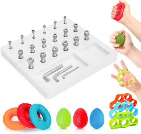 DICYWUDI Wooden Pegboard for Finger Dexterity, Finger Strength Trainer for Hand Grip Strengthener Targeted Strength, Relief & Recovery– for Men, Women, and Seniors in Saudi Arabia