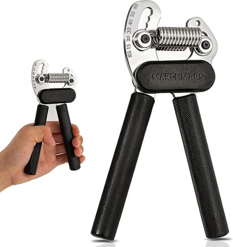 مدرب قوة قبضة زنبركية مزدوجة معدنية بالكامل، مقوي للساعد، مقوي لمقبض اليد، مقاومة قابلة للتعديل (33-132 رطل) - مثالي لقوة القبضة، وبناء العضلات، والتعافي in Kuwait