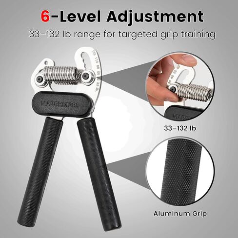 مدرب قوة قبضة زنبركية مزدوجة معدنية بالكامل، مقوي للساعد، مقوي لمقبض اليد، مقاومة قابلة للتعديل (33-132 رطل) - مثالي لقوة القبضة، وبناء العضلات، والتعافي in Kuwait
