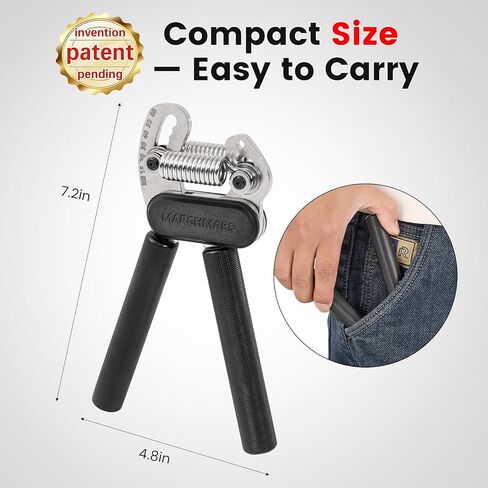 مدرب قوة قبضة زنبركية مزدوجة معدنية بالكامل، مقوي للساعد، مقوي لمقبض اليد، مقاومة قابلة للتعديل (33-132 رطل) - مثالي لقوة القبضة، وبناء العضلات، والتعافي in Kuwait