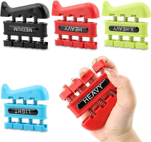4 قطع لتقوية الأصابع، تمرين اليد، مدرب قوة الإصبع لتحسين البراعة والقوة في الأصابع واليدين والساعدين - مدرب قوة قبضة للموسيقيين والمتسلقين والرياضيين in Kuwait