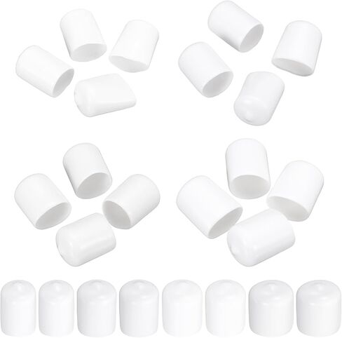 MECCANIXITY 160pcs Round End Protective Caps Rubber Cover 1/2" 5/8" 3/4" 7/8" White Screw Protector for Screw Bolt, Plumbing Pipe in Saudi Arabia
