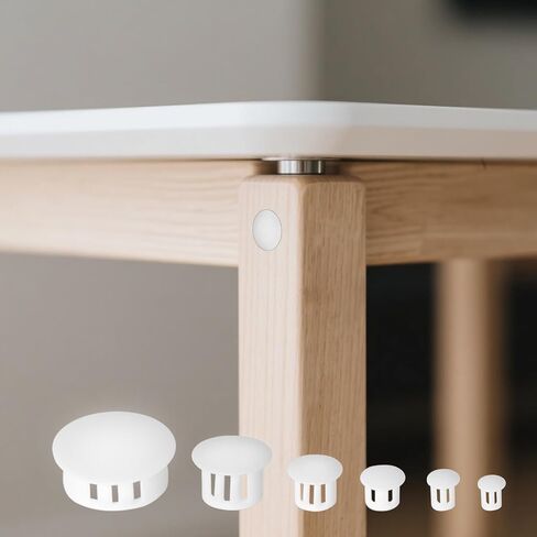 205Pcs White Plastic Hole Plugs Assortment Kit, 3/16" to 1" (5mm-25mm) Round Flush Mount End Caps, Waterproof Screw Hole Plugs for Furniture, Cabinets, Electrical Box & Conduit Pipe Sealing in Saudi Arabia
