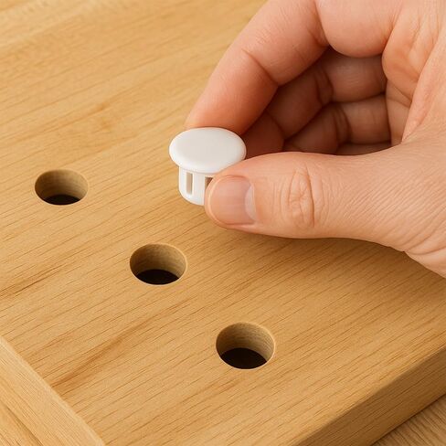 205Pcs White Plastic Hole Plugs Assortment Kit, 3/16" to 1" (5mm-25mm) Round Flush Mount End Caps, Waterproof Screw Hole Plugs for Furniture, Cabinets, Electrical Box & Conduit Pipe Sealing in Saudi Arabia