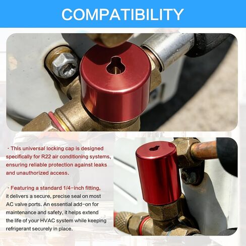 أغطية قفل HVAC 10 عبوات، أغطية قفل منفذ صمام تيار متردد 1/4 بوصة لأنظمة التبريد R22، أغطية خدمة شديدة التحمل مقاومة للعبث لحماية مكيف الهواء in Kuwait