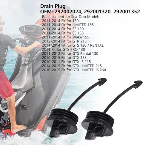 2pcs Drain Plug 292002024 Plastic Drain Plug Replacement Spark 900 Wake 155 Durable Wear High Precision Direct Replacement for Watercraft Maintenance in Saudi Arabia