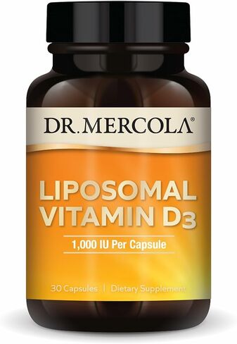 Dr. Mercola Liposomal Vitamin D3 - Supports Heart, Bone & Immune Health - 5,000 IU Per Serving - Non-GMO, Soy Free & Gluten Free - 90 Capsules (90 Servings) in Saudi Arabia