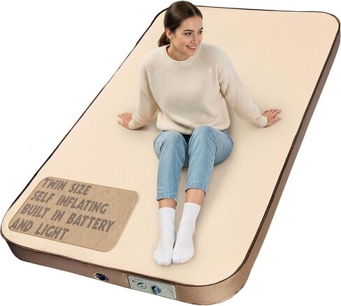 WanderMate - Self-Inflating Camping Sleeping Pad - Inflatable Camping Mattress for Car, Backpacking, and Tent - Durable 3.15-Inch Memory Foam and Air Support in Kuwait