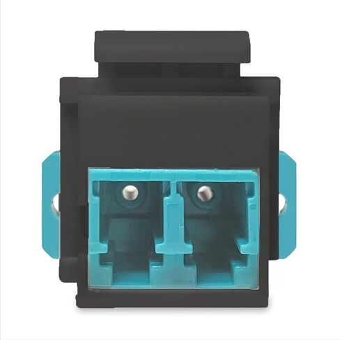 LC Duplex Fiber Optic Adapter Keystone Jack Insert Coupler, Singlemode/Multimode Compatible, Snap-in for Wall Plates & Patch Panels, Fiber Connectors (Black LC OM3)(Pack of 10) in Saudi Arabia