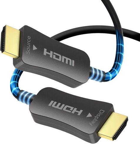 OREI 8K HDMI 2.1 Cable 100ft – AOC Active Optical Fiber HDMI Cable, 48Gbps, 8K@60Hz, 4K@120Hz, HDR10+, eARC, HDCP 2.3, EMI-Free, Gold-Plated, Nylon Braided in Saudi Arabia