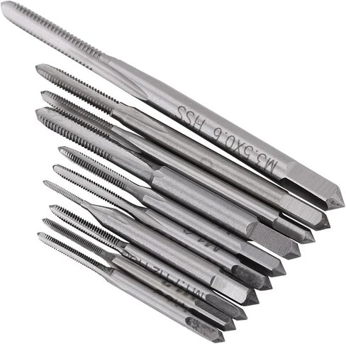 10pcs Machine Hand Taps, High Speed Steel Taps, M1 to M3.5 Thread Tapping Set with Standard Distance, Ideal for Nuts & Common Threads in Saudi Arabia